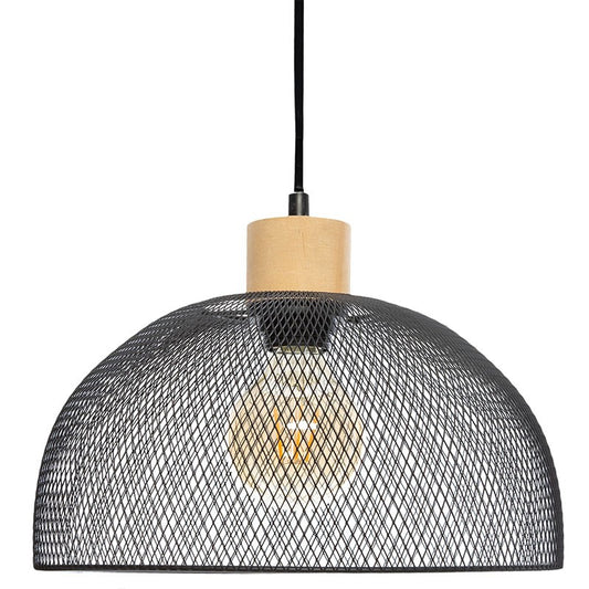 Suspension luminaire Plafonnier Sam 27 noir D30x22,5cm