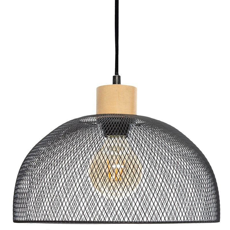 Suspension luminaire Plafonnier Sam 27 noir D30x22,5cm