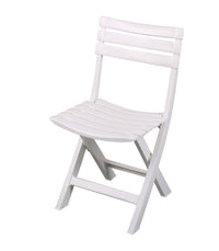 Chaise De Jardin Pliable En Plastique Blanc 41.5x40x79cm