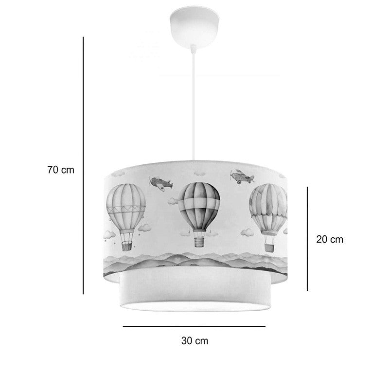 Suspension luminaire plafonnier enfant abat jour beige 30x20c. m
