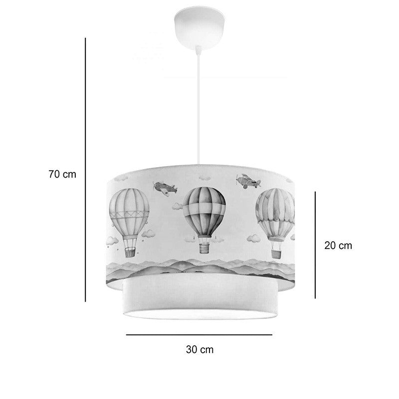 Suspension luminaire plafonnier enfant abat jour beige 30x20c. m
