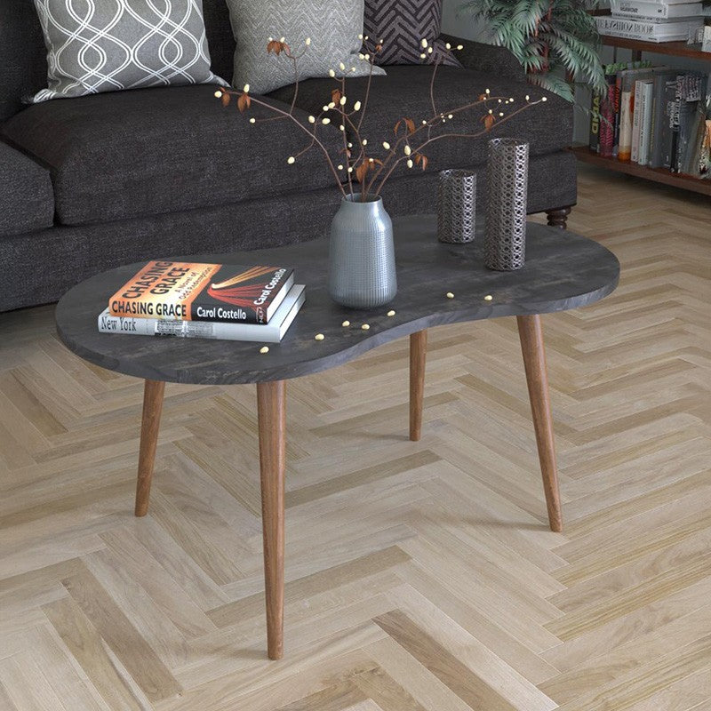 Table basse marbre noir 90x41x40cm