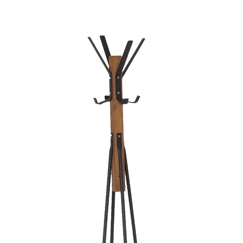 Porte manteau  bois métal noir 40x160 cm