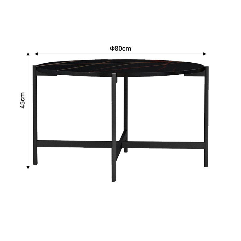 Table basse marbre noir 80x45 cm