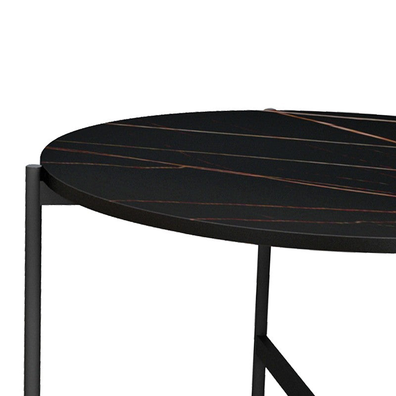 Table basse marbre noir 80x45 cm