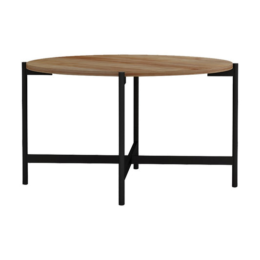 Table basse bois mélamine naturel noir 80x45 cm