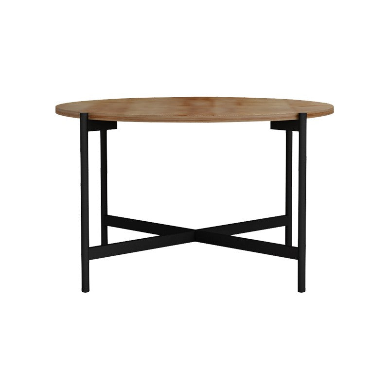 Table basse bois mélamine naturel noir 80x45 cm