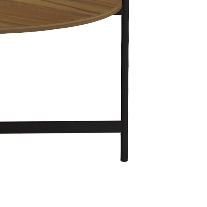 Table basse bois mélaminé noyer noir 80x45 cm