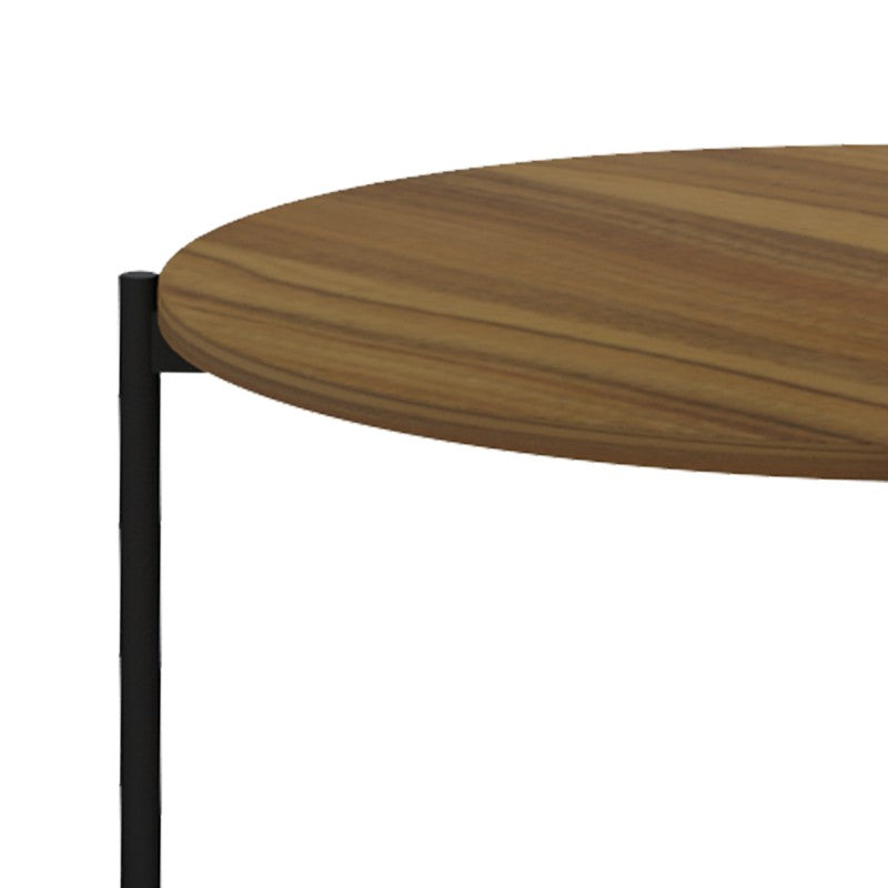 Table basse bois mélaminé noyer noir 80x45 cm