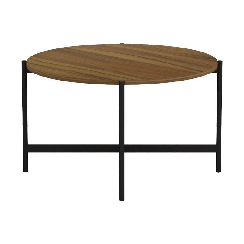 Table basse bois mélaminé noyer noir 80x45 cm
