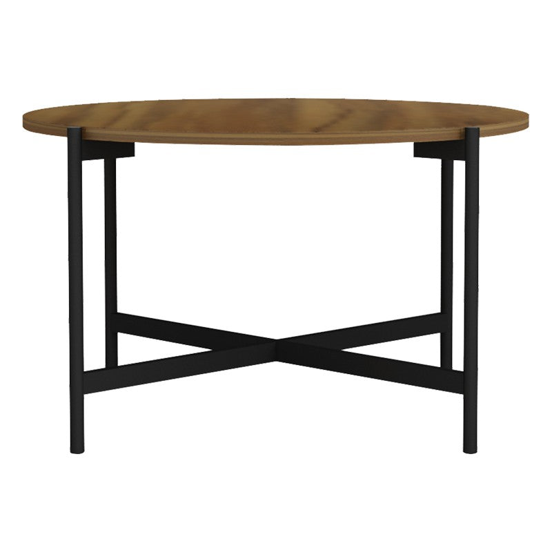 Table basse bois mélaminé noyer noir 80x45 cm