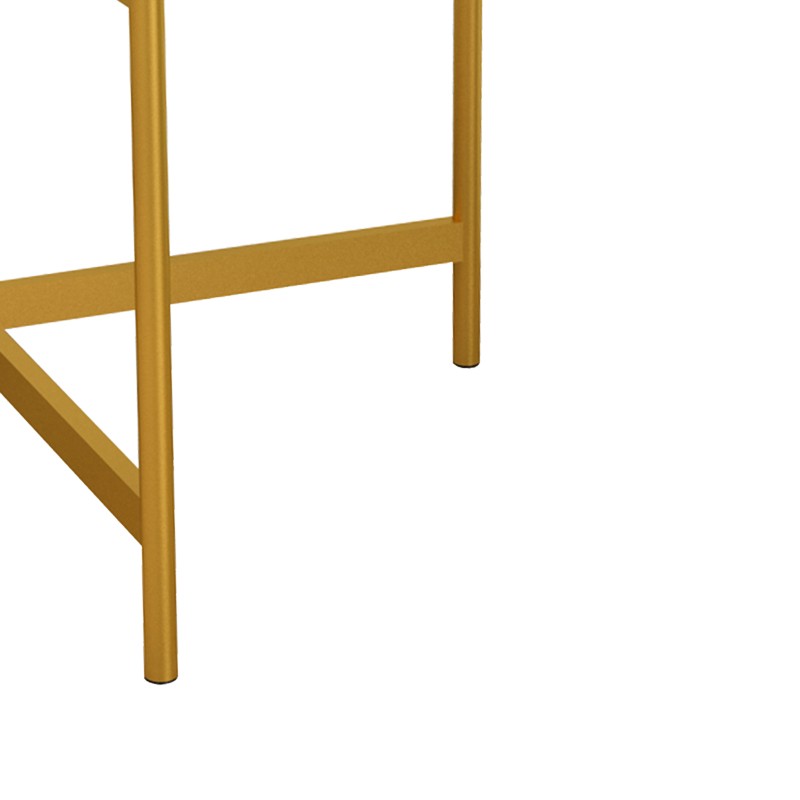 Table basse marbre blanc pied doré 80x45 cm