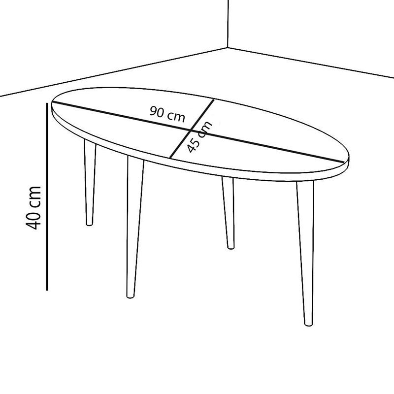 Table basse Barton bois Sonoma Marron 90x45x40 cm