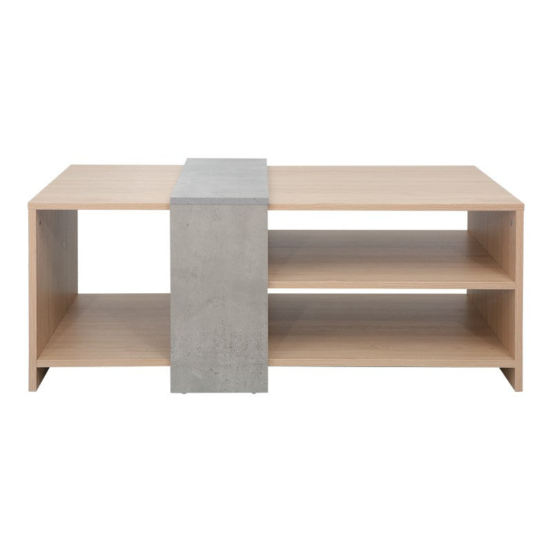 Table basse Cozeto bois gris ciment 100x53x41,5 cm