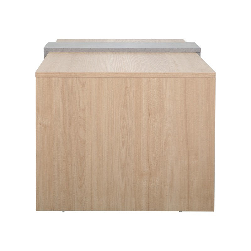 Table basse Cozeto bois gris ciment 100x53x41,5 cm