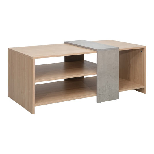 Table basse Cozeto bois gris ciment 100x53x41,5 cm