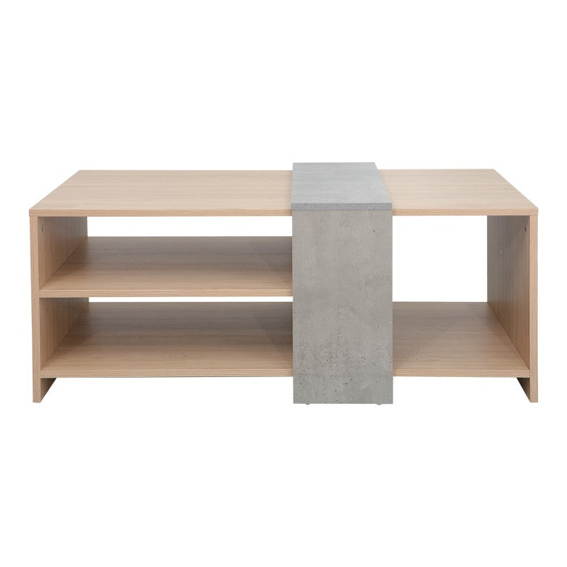 Table basse Cozeto bois gris ciment 100x53x41,5 cm