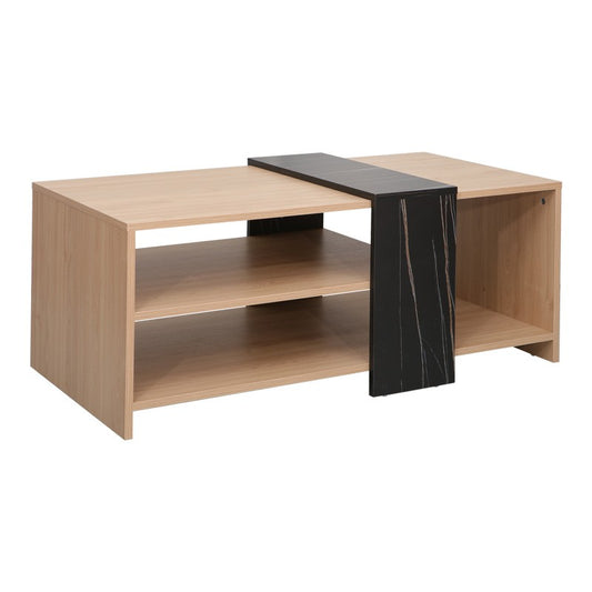 Table basse Cozeto bois aspect marbre 100x53x41,5 cm