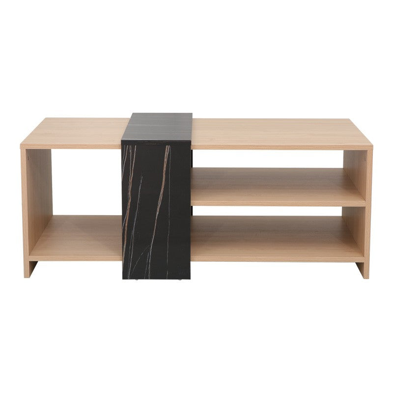 Table basse Cozeto bois aspect marbre 100x53x41,5 cm