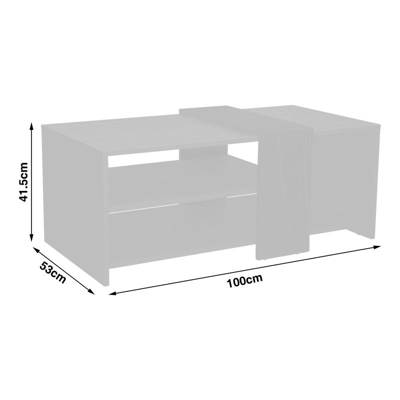 Table basse Cozeto bois aspect marbre 100x53x41,5 cm