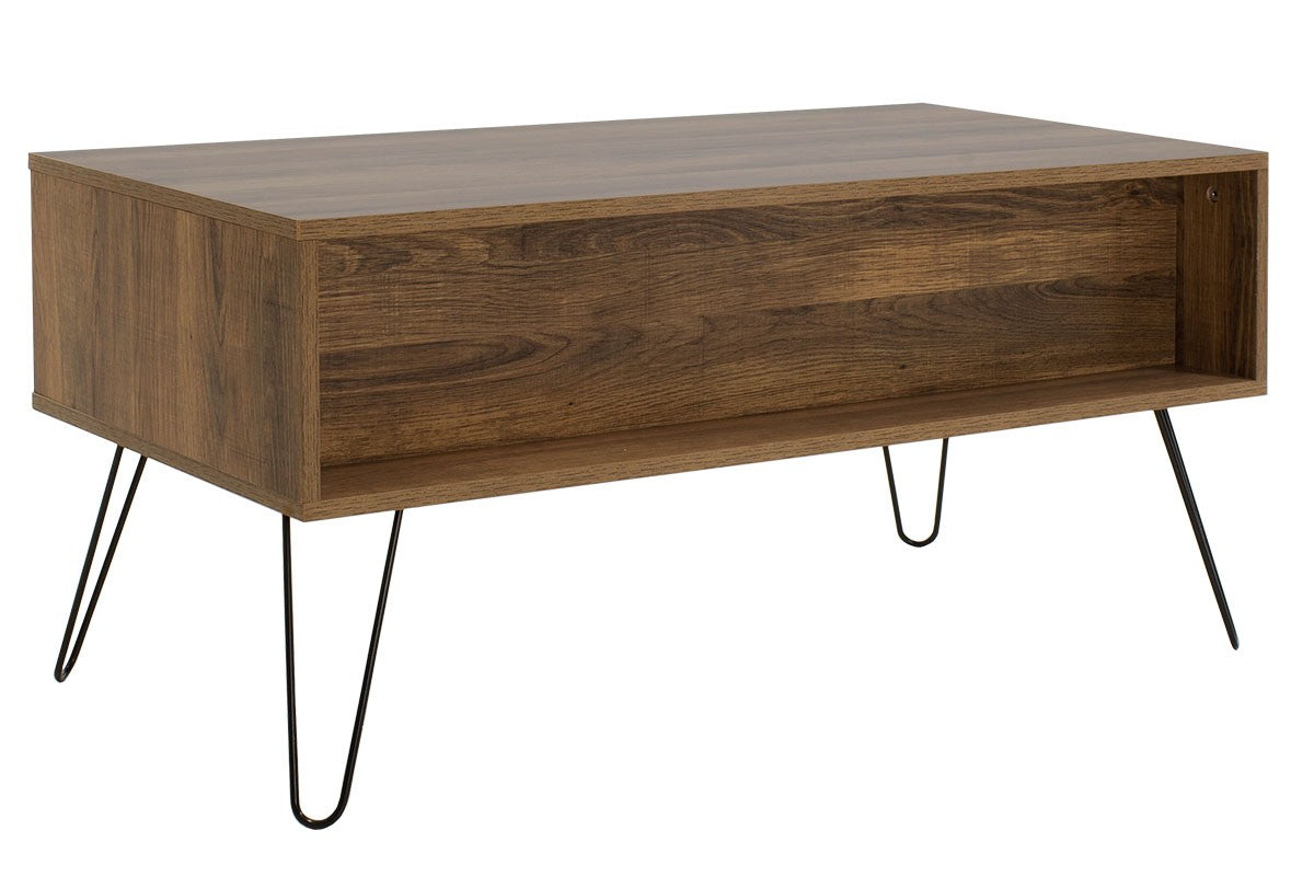 Table basse Boho bois noyer 100x50x46cm