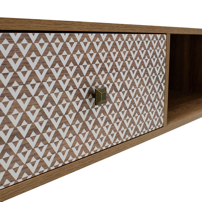 Table basse Boho bois noyer 100x50x46cm
