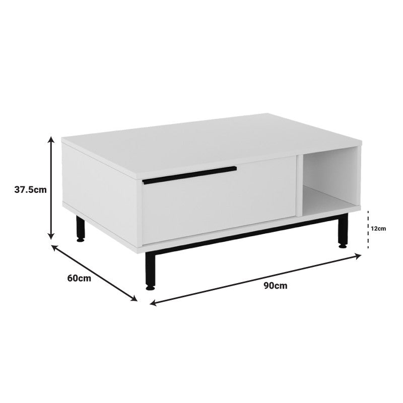 Table basse bois cappuccino 90x60x37,5cm