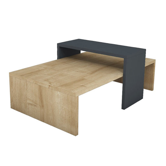 Table basse Glow bois chêne anthracite 80x50x32 cm