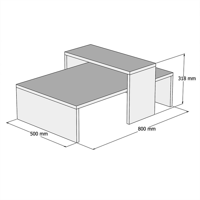 Table basse Glow bois chêne anthracite 80x50x32 cm