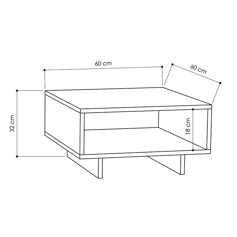 Table basse Hola anthracite 60x60x32 cm