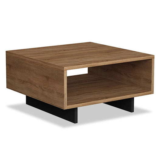 Table basse Hola bois  chêne  pied  anthracite 60x60x32 cm