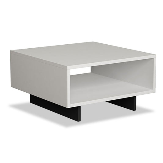 Table basse Hola blanche - pied anthracite 60x60x32 cm