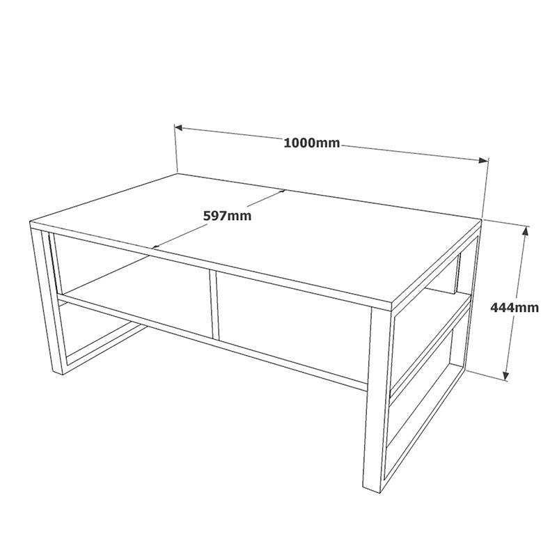 Table basse Honora bois chêne 100x60x44,5 cm