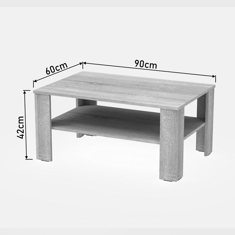 Table basse bois sonoma 90x60x42,3c m