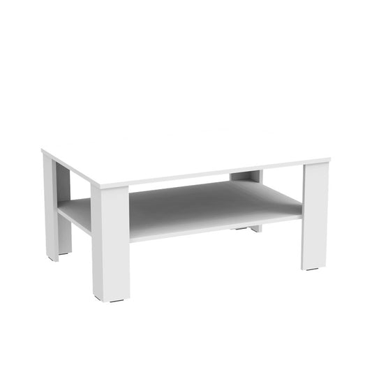 Table basse bois blanche 90x60x42,3 cm