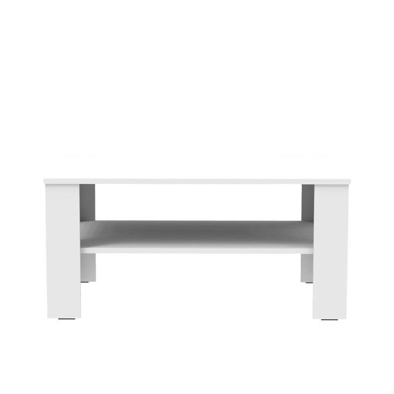 Table basse bois blanche 90x60x42,3 cm