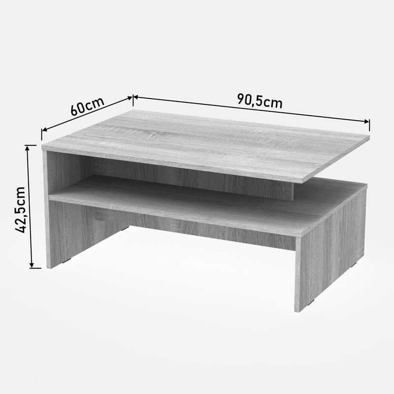 Table basse bois sonoma 90x60x42,3 cm