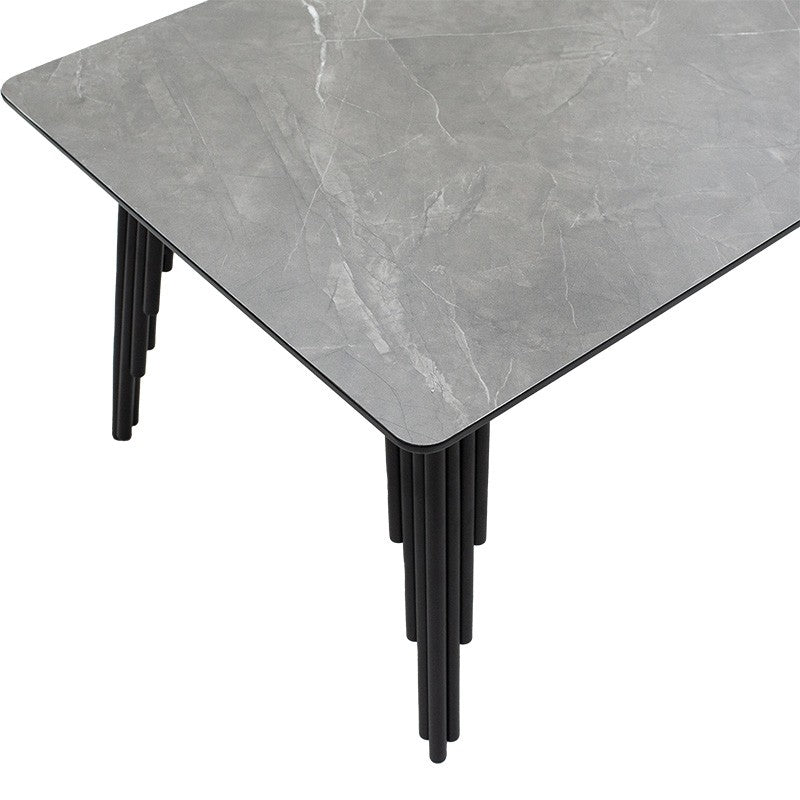 Table basse gris ciment noir 120x60x45cm