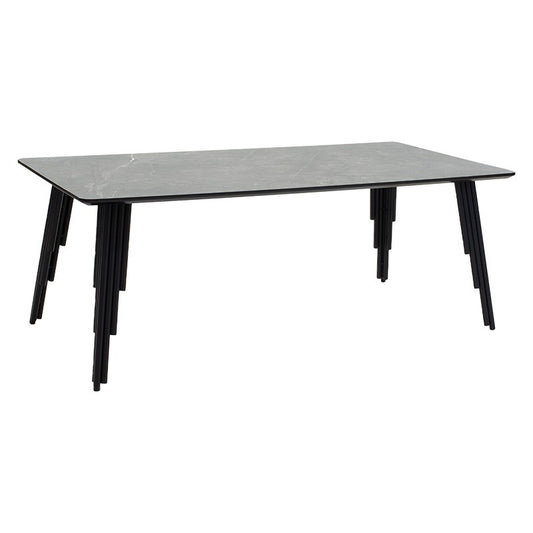 Table basse gris ciment noir 120x60x45cm