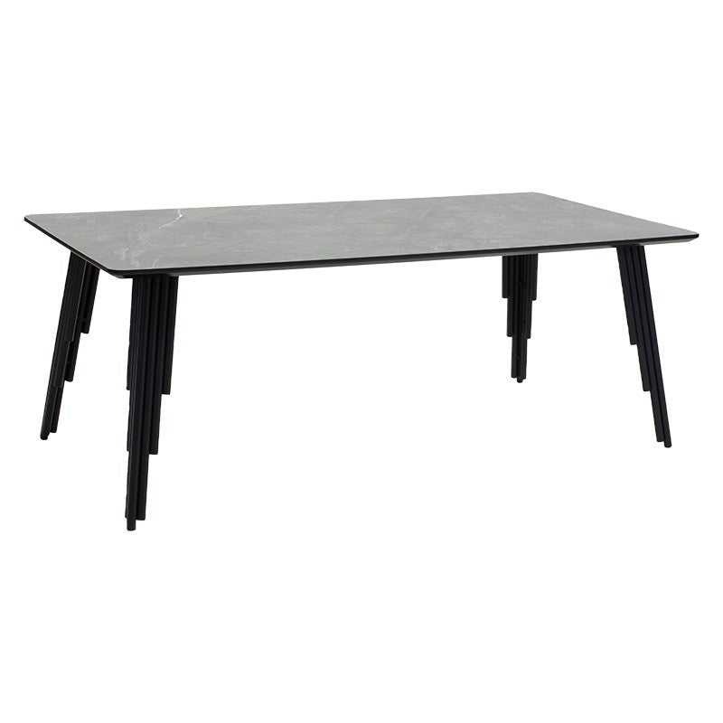 Table basse gris ciment noir 120x60x45cm