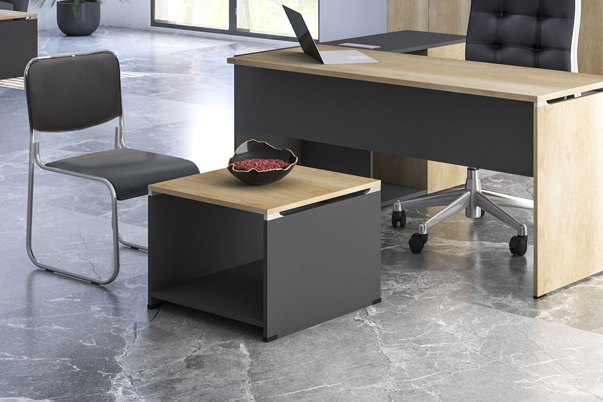 Table basse Lotus chêne - gris foncé 60x60x45 cm