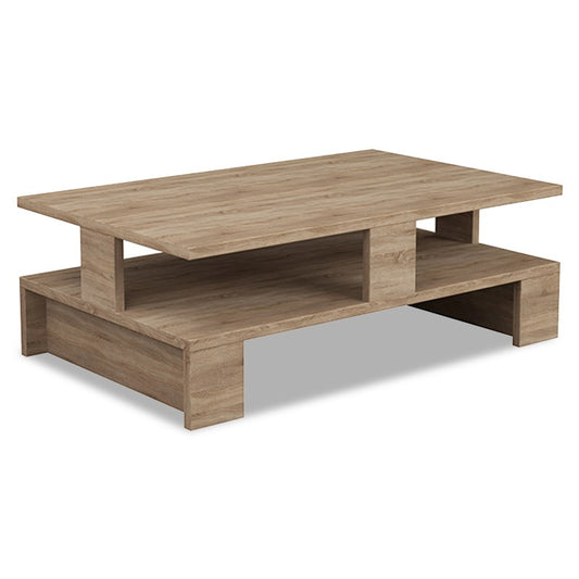 Table basse bois couleur chêne 80x50x27,5 cm