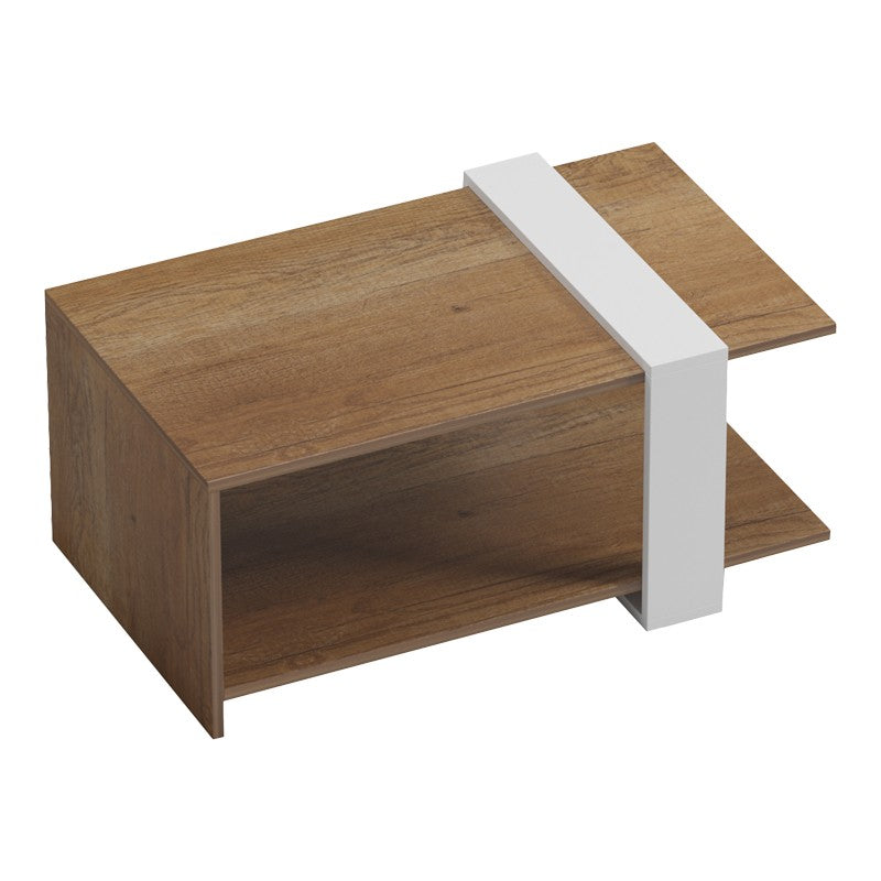 Table basse bois blanc 80x50x35 cm