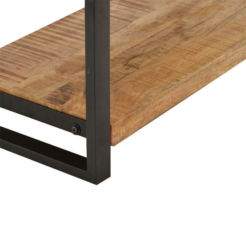 Table basse bois de manguier massif naturel noir 100x45x45,5 cm