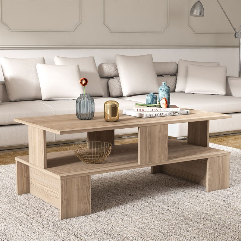 Table basse bois naturel 120x60x47 cm