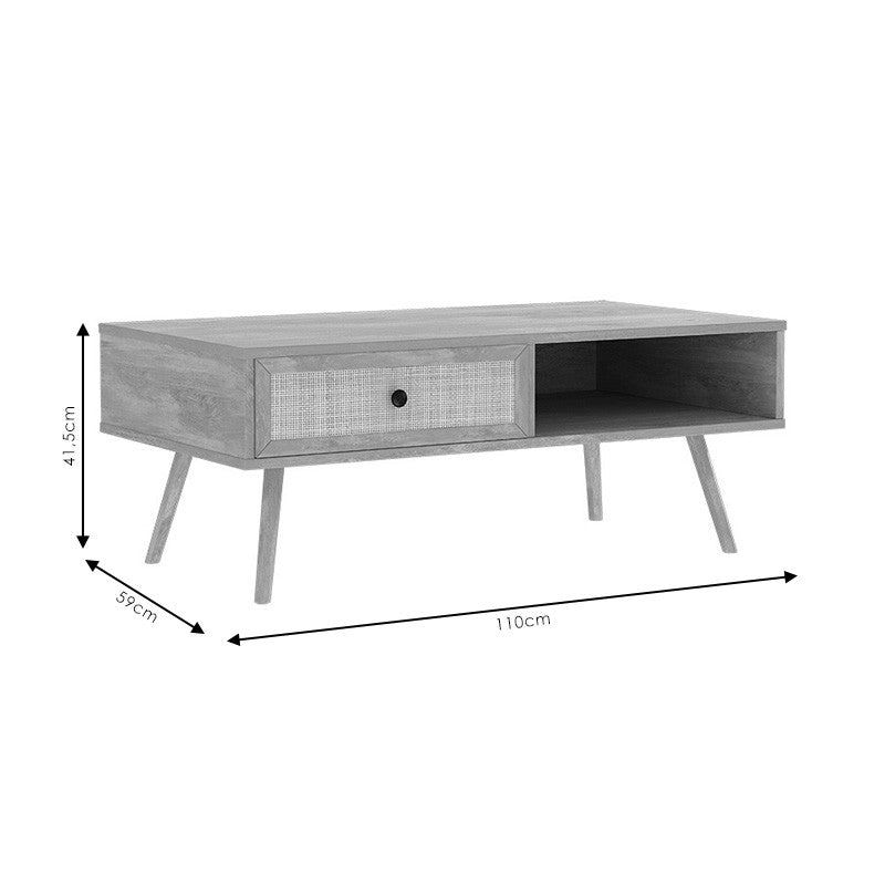 Table basse Oslo bois  Sonoma 110x59x41,5 cm