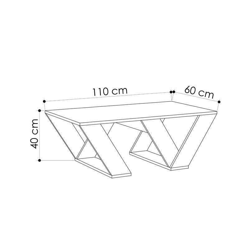 Table basse bois naturelle 110x60x40 cm