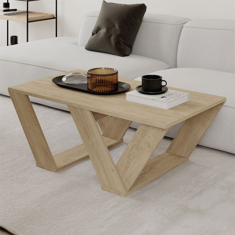 Table basse bois naturelle 110x60x40 cm