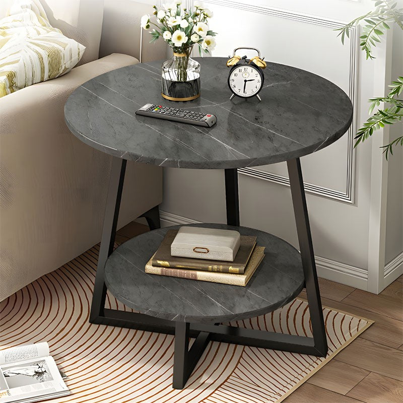 Table basse marbre gris anthracite D60x60cm