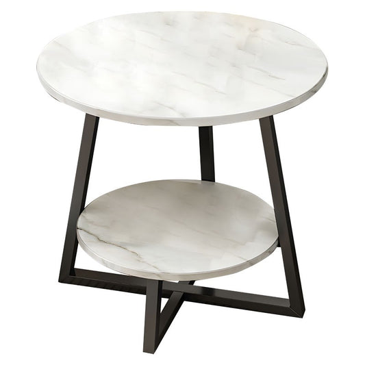 Table basse marbre blanc noir D60x60cm